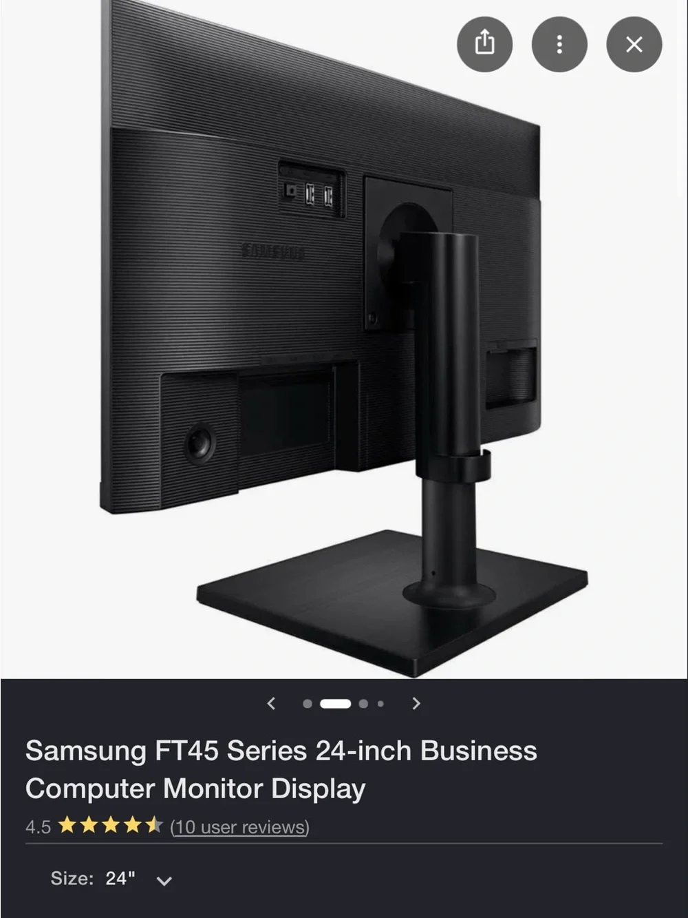 Samsung 24-inch Professional Monitor in Black